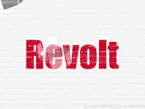 Image of Political concept: Revolt on wall background