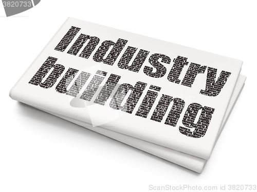 Image of Manufacuring concept: Industry Building on Blank Newspaper background