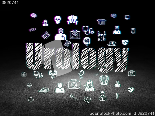 Image of Medicine concept: Urology in grunge dark room