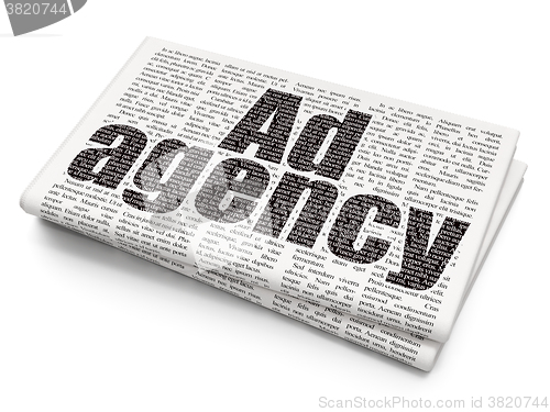 Image of Advertising concept: Ad Agency on Newspaper background