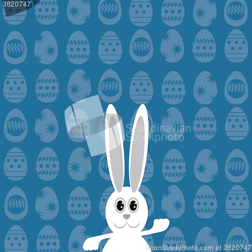 Image of Greeting Card with  White Easter Rabbit.