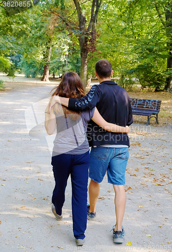 Image of Romantic couple in the park