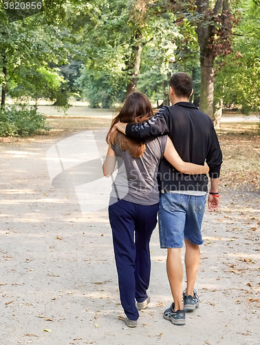 Image of Romantic couple in the park