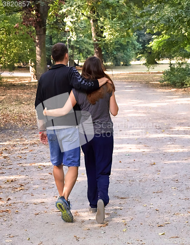 Image of Romantic couple in the park