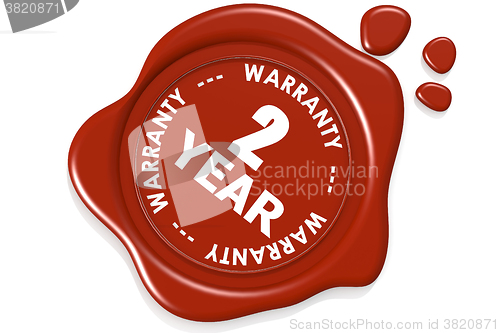 Image of Two year warranty seal isolated on white background