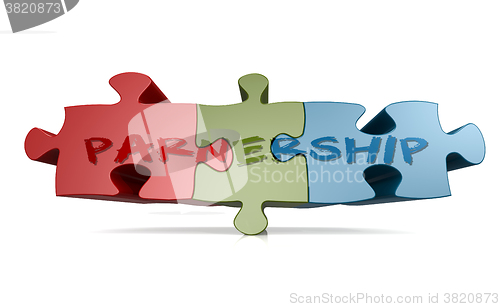 Image of Partnership word on jigsaw puzzle