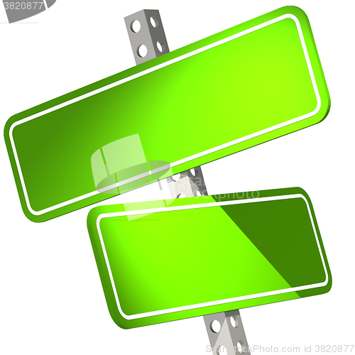 Image of Green two road sign isolated