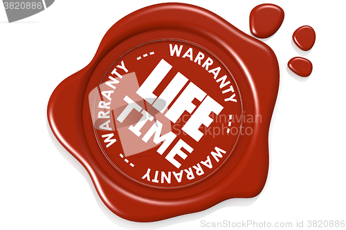 Image of Life time warranty seal isolated on white background