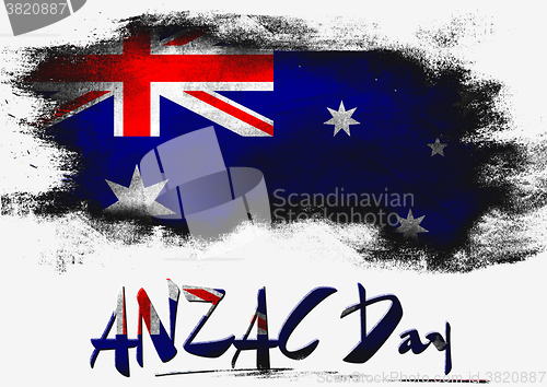 Image of ANZAC Day with Australia flag