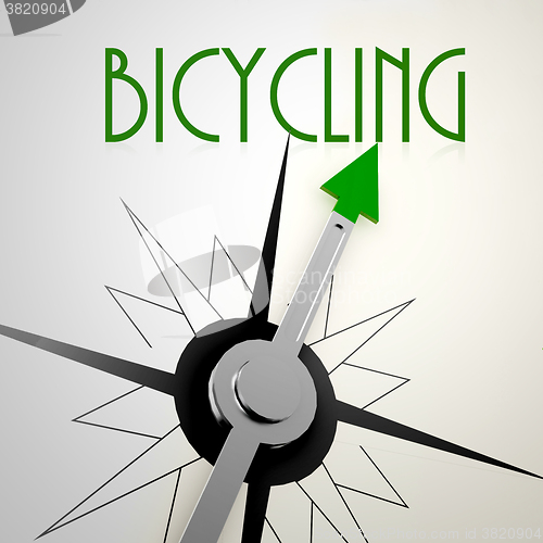 Image of Bicycling on green compass