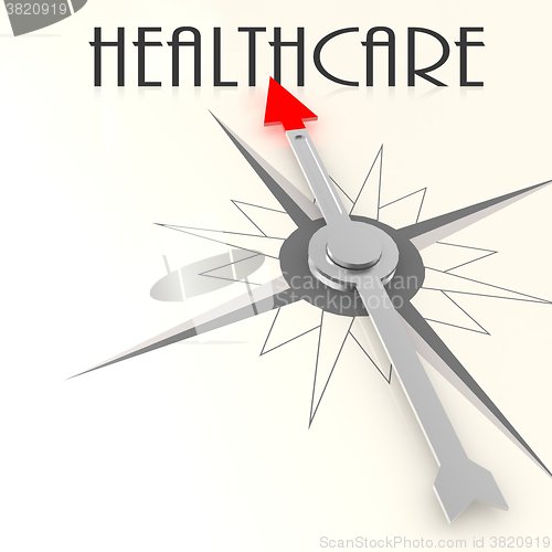 Image of Compass with healthcare word