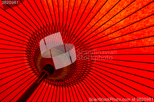 Image of Traditional Japanese red umbrella