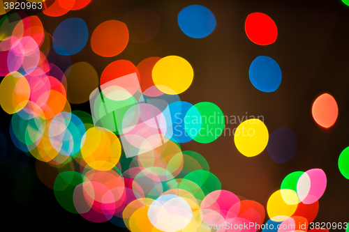 Image of Lights blurred bokeh background from christmas night party