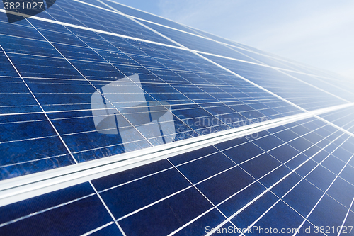 Image of Solar panel for generator electricity with blue sky