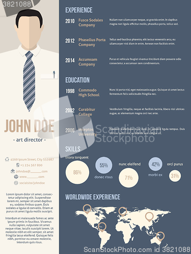 Image of Resume cv template with business man photo