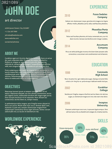 Image of New resume cv template with green stripe