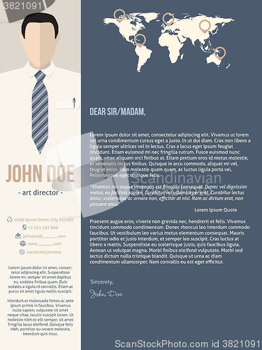 Image of Modern cover letter template with business man