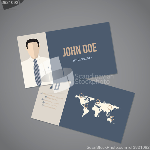 Image of Modern business card with world map