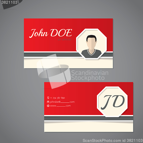 Image of Business card set with photo and monogram