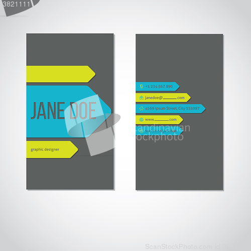 Image of Cool portrait business card with color arrows