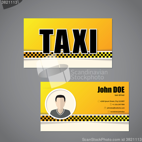 Image of Taxi business card template with driver photo