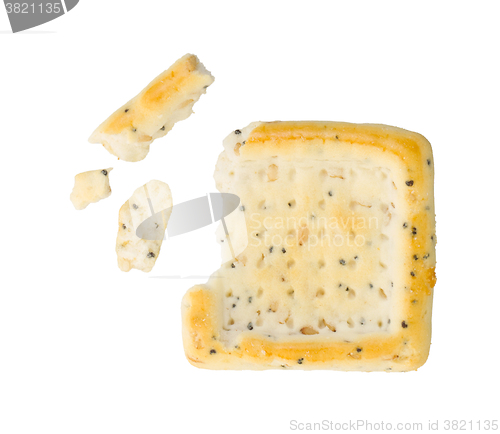 Image of Broken square cracker isolated