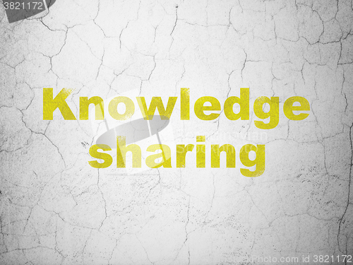 Image of Education concept: Knowledge Sharing on wall background