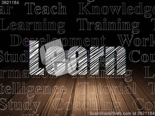 Image of Studying concept: Learn in grunge dark room