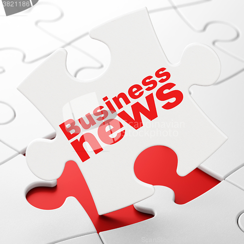 Image of News concept: Business News on puzzle background