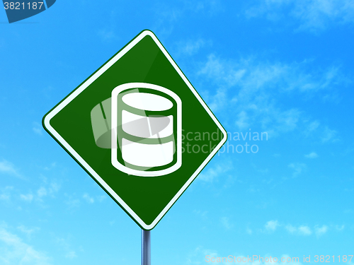 Image of Database concept: Database on road sign background