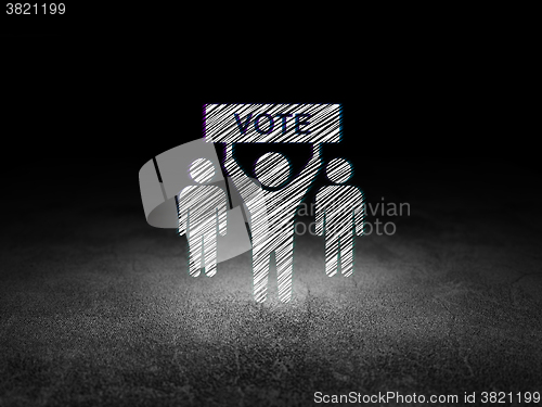 Image of Political concept: Election Campaign in grunge dark room