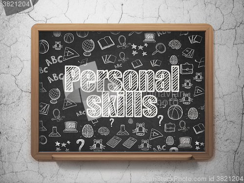 Image of Learning concept: Personal Skills on School Board background