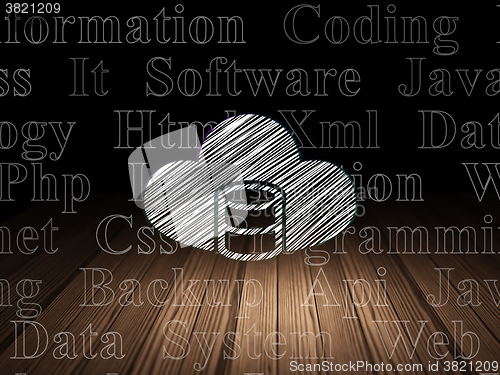 Image of Software concept: Database With Cloud in grunge dark room