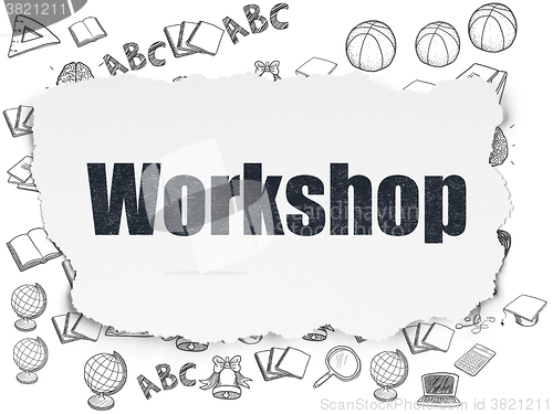 Image of Education concept: Workshop on Torn Paper background