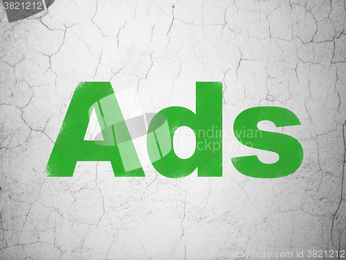 Image of Advertising concept: Ads on wall background