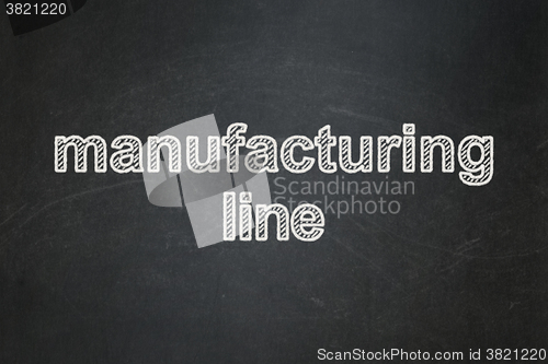 Image of Manufacuring concept: Manufacturing Line on chalkboard background