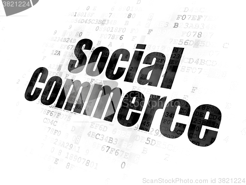 Image of Marketing concept: Social Commerce on Digital background
