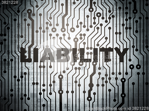 Image of Insurance concept: circuit board with Liability