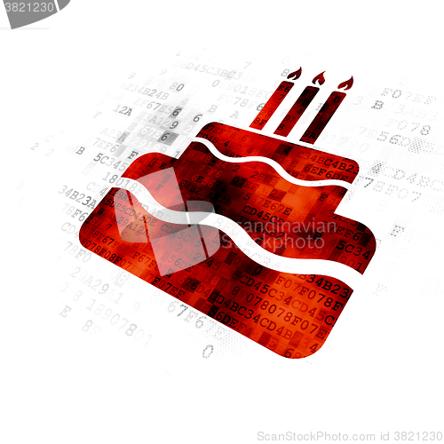 Image of Holiday concept: Cake on Digital background