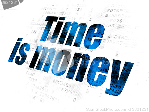 Image of Time concept: Time Is money on Digital background