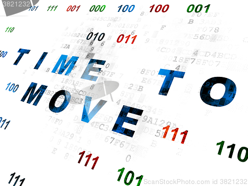 Image of Time concept: Time to Move on Digital background