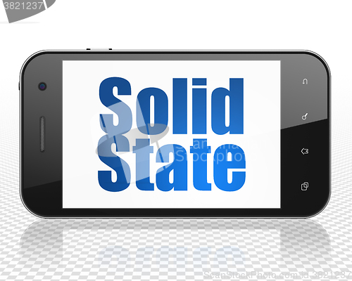 Image of Science concept: Smartphone with Solid State on display