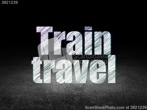 Image of Tourism concept: Train Travel in grunge dark room