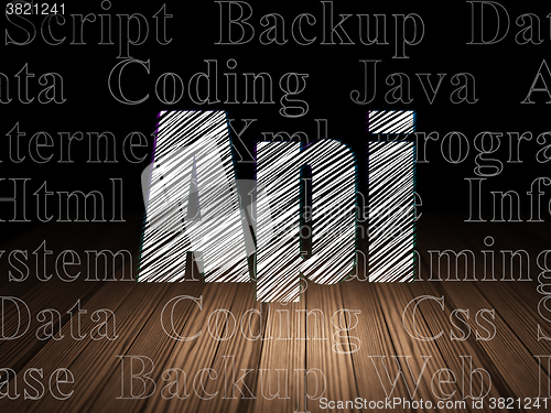Image of Programming concept: Api in grunge dark room