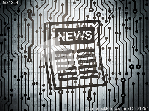 Image of News concept: circuit board with Newspaper