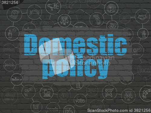 Image of Political concept: Domestic Policy on wall background