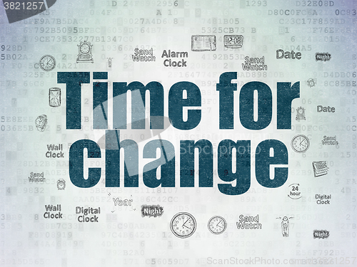 Image of Time concept: Time for Change on Digital Paper background