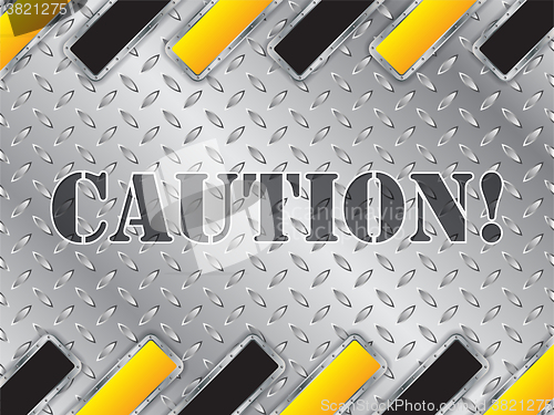 Image of Abstract shiny metallic plate with striped elements
