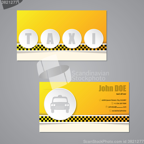 Image of Taxi business card with 3d buttons