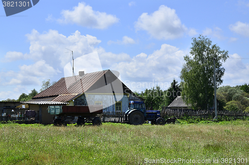Image of Rural summer landscape with the image of the old village